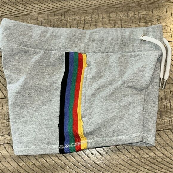 Rainbow 🌈 5Stripe Vintage Superdry Super Cool 🆒 shorts 🩳 2 Pockets drawstring 🌈 - Picture 17 of 17
